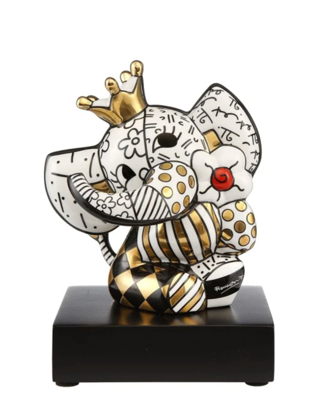 Romero Britto - Golden Spring Elephant - Galleria d'arte Quadrifoglio