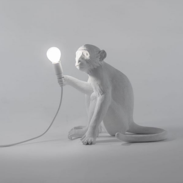 Seletti - monkey lamp white - Galleria Quadrifoglio