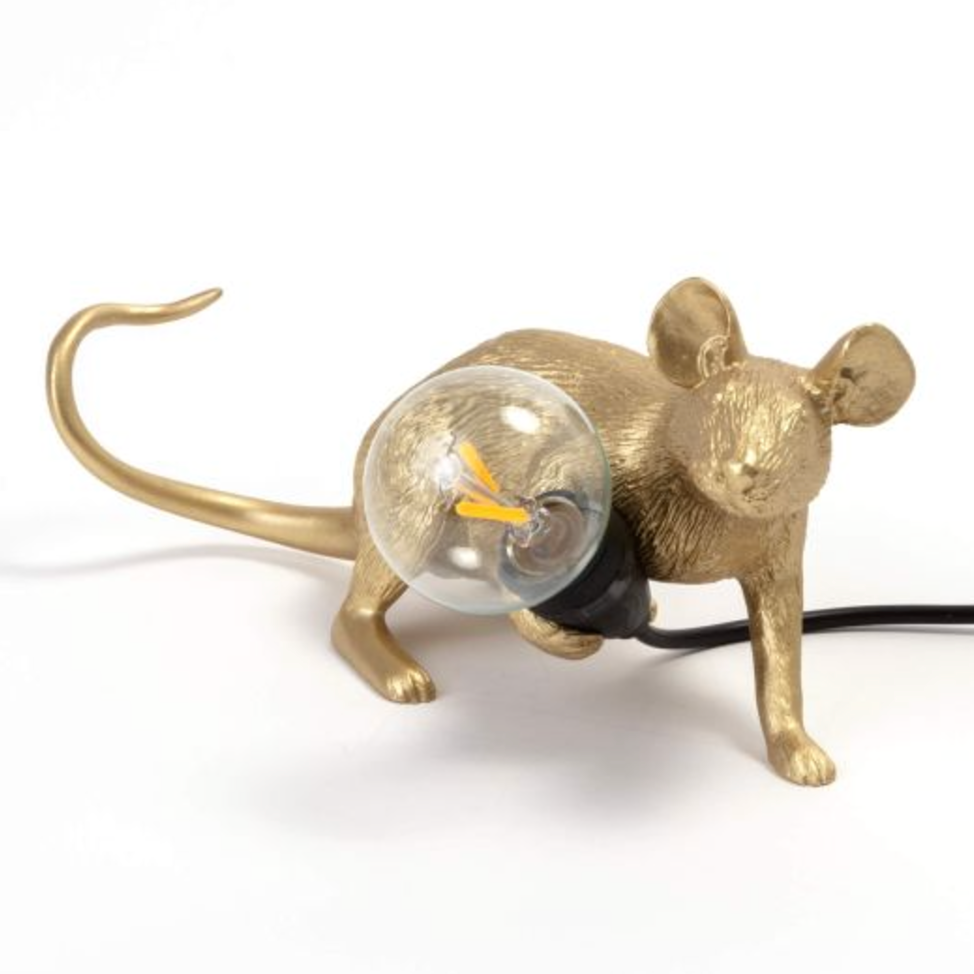Seletti - Mouse lamp gold - Galleria Quadrifoglio