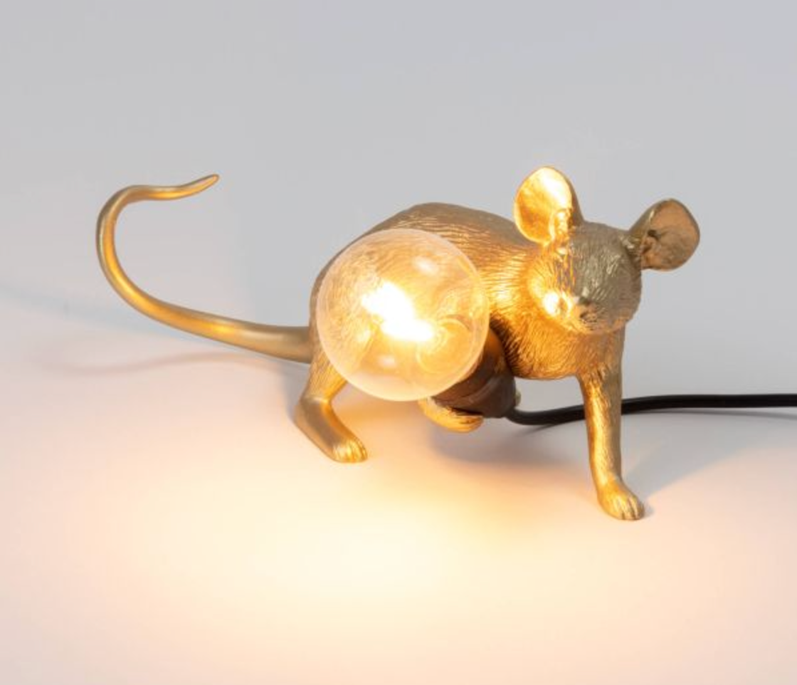 Seletti - Mouse lamp gold - Galleria Quadrifoglio