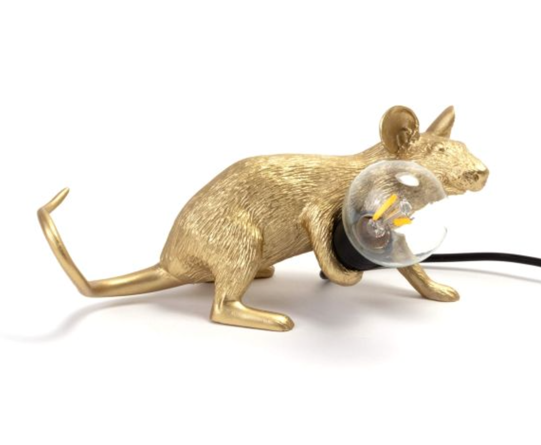 Seletti - Mouse lamp gold - Galleria Quadrifoglio