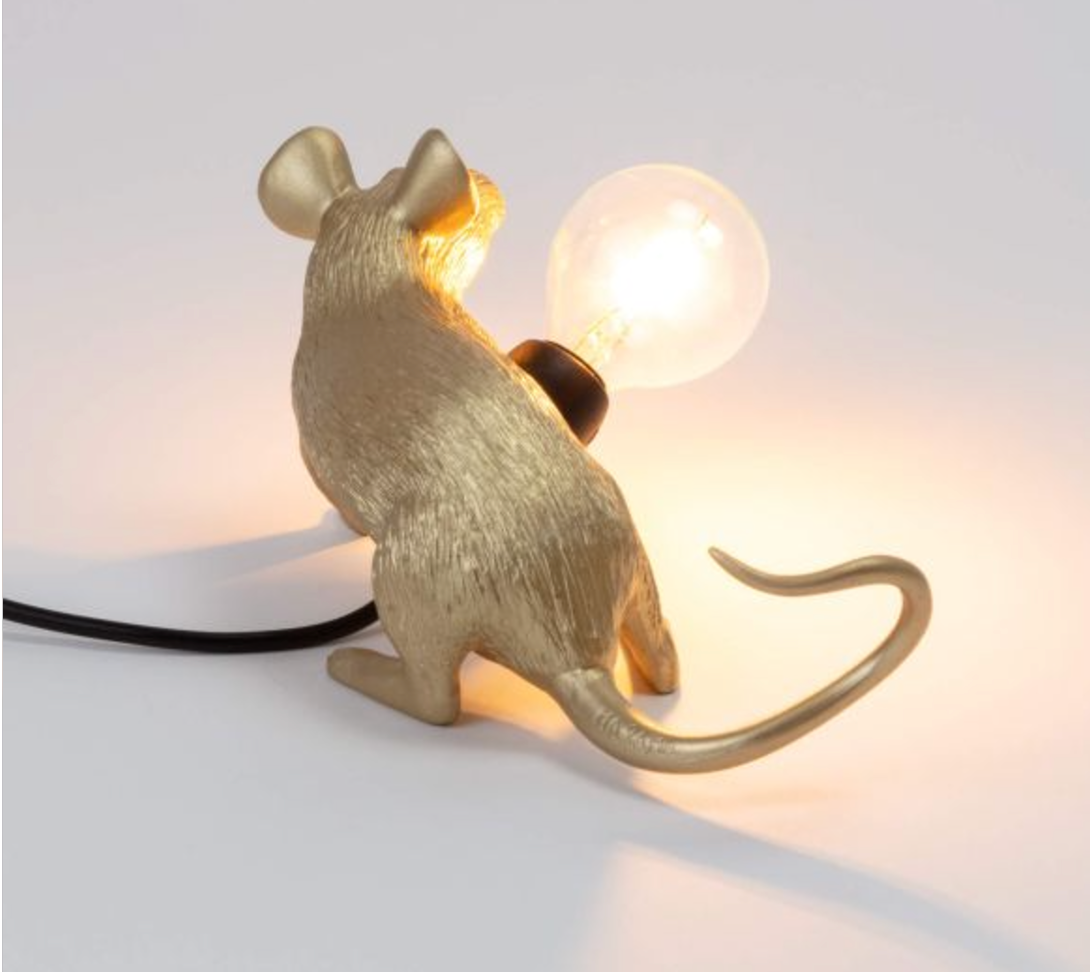 Seletti - Mouse lamp gold - Galleria Quadrifoglio