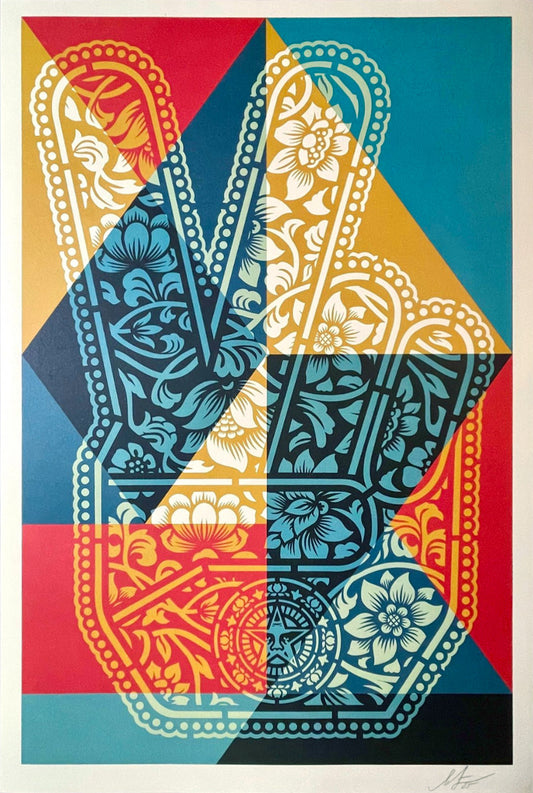 Obay_-_Peace_Fingers_61_5x91_5_litografia_2025-galleria quadrifoglio rho