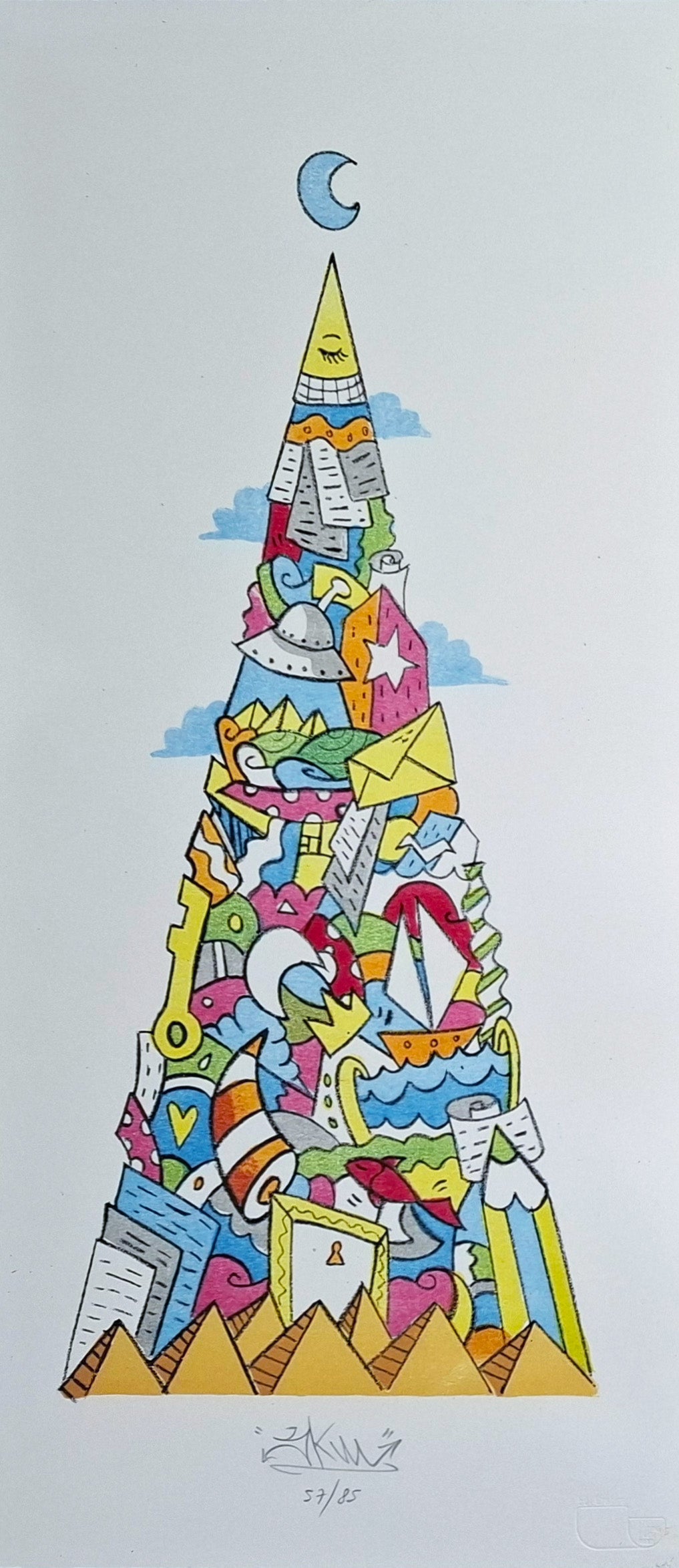 Skim - opere pop art street art - Evoluzione - trittico litografia